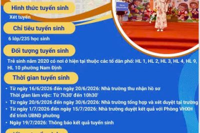 THÔNG BÁO TUYỂN SINH VÀO LỚP 1 – NĂM HỌC 2026-2027 TRƯỜNG TIỂU HỌC NGUYỄN VIẾT XUÂN